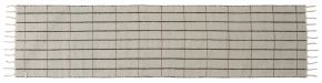 Oyoy Living Grid carpet runner wool 60x250cm two-tone on front & back cream white / anthracite