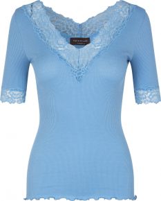 Rosemunde Copenhagen Ladies T-Shirt (oeko-tex) V-neck with lace 4832