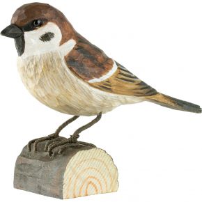 Wildlife Garden DecoBird sparrow hand carved