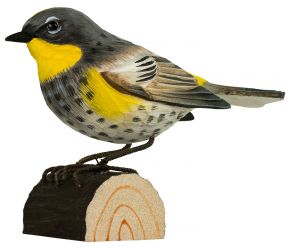 Wildlife Garden DecoBird Yellow-rumped Warbler hand carved