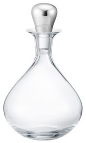 Georg Jensen Sky liquor decanter 1.45 l with steel stopper stainless steel polished, crystal
