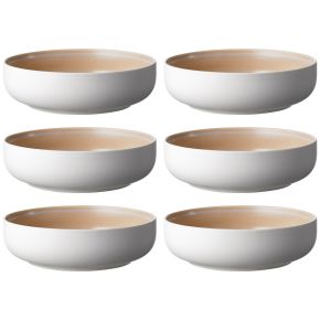 Studio Round North bowl Ø 19 cm matt white, matt coloured sand 6 pcs