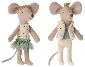 Maileg mouse Royal Little Sister & Little Brother height 11 cm 2 pcs set in box