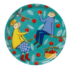 Bengt & Lotta Apple Tree tray Ø 31 cm blue green, red, yellow, blue, multicolored