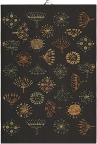 Ekeklund Autumn strawflower tea towel (oeko-tex) 35x50 cm black, green, gold