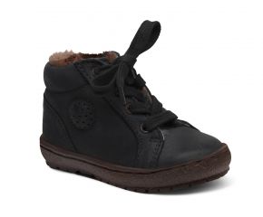 Bisgaard boys kids leather sneaker w. fur lace