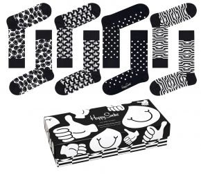 Happy Socks Unisex socks black / white gift box 4 pcs