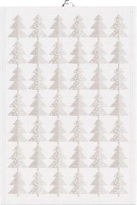 Ekeklund Christmas & Winter Spruce Trees tea towel (eco-tex) beige