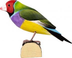 Wildlife Garden Decobird gouldian finch hand carved