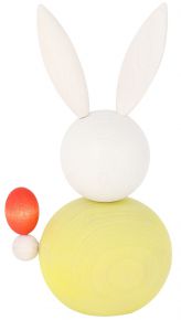 Aarikka Easter bunny with Easter egg height 16 cm yellow, cream white, orange