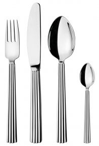 Georg Jensen Bernadotte box 24 pcs each 6 dinner spoon / fork / knife / tea spoon polished