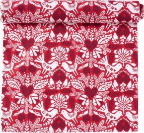 Klippan Winter Bird table runner (oeko-tex) 45x150 cm red, white