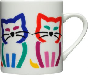 Bo Bendixen mug cat 0.3 l multicolored, cream