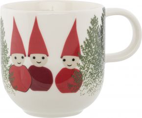 Aarikka Puisto (park) Tonttus in the forest mug 0.35 l red, green, cream white