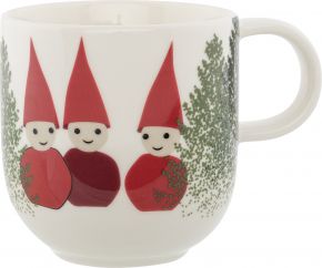 Aarikka Puisto (park) Tonttus in the forest mug 0.35 l red, green, cream white