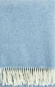 Lapuan Kankurit Arvo woollen throw 130x180 cm sky blue (Finnish Wool, natural dyed)