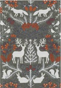 Ekelund Autmun deer nests tea towel (oeko-tex) 35x50 cm grey