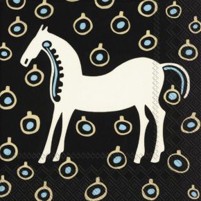 Marimekko Musta Tamma (black mare) paper napkin 33x33 cm 20 pcs dark brown, blue, yellow