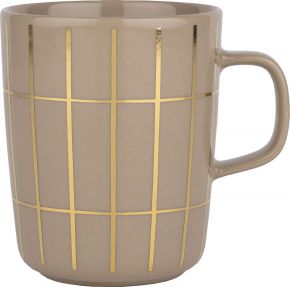 Marimekko Tiiliskivi (brick) Oiva mug 0.25 l terra, gold