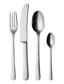 Georg Jensen Copenhagen box 24 pcs each 6 dinner spoon / fork / knife / tea spoon stainless steel
