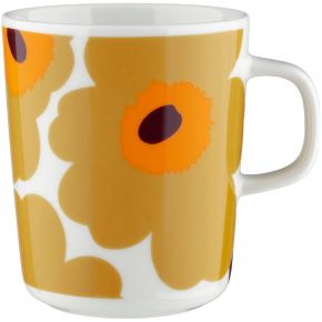 Marimekko Unikko Oiva cup / mug 0.25 l cream, caramel, orange