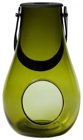 Holmegaard Design with light lantern olive green