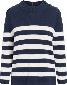 REDGREEN Ladies Sweater crew neck with buttons left shoulder Kathleen