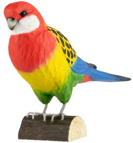 Wildlife Garden Decobird eastern rosella hand carved