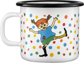 Muurla Pippi Longstocking Hoppsansa cup / mug enamel 0.25 l white, multicolored