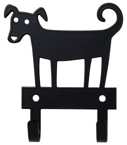 Bengt & Lotta Hund hook rack with 2 hooks 8x12 cm black