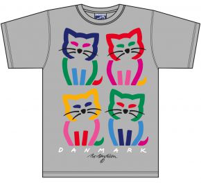 Bo Bendixen Unisex T-Shirt grey melange 4 Cats