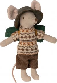 Maileg Mouse hiker Big Brother with sleeping mat height 13 cm