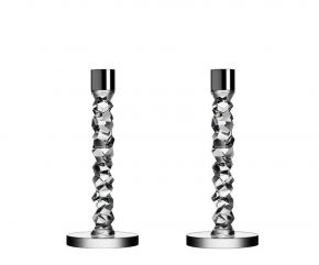 Orrefors Carat candlestick height 24.2 cm 2 pcs