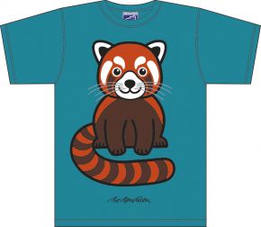 Bo Bendixen Unisex Kids T-Shirt petrol red panda