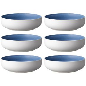 Studio Round North bowl Ø 19 cm matt white, matt coloured river 6 pcs