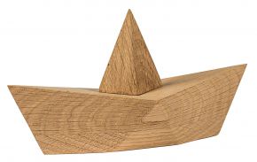 Boyhood Admiral paper ship wooden sculpture oak