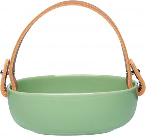 Marimekko Oiva Pikku Koppa dish with handle 12,5x13,5 cm light green, brown