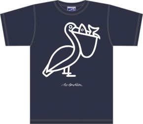 Bo Bendixen Unisex T-Shirt navy, white pelican