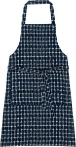 Marimekko Alku (beginning) apron (eco-tex) natural, dark blue