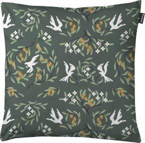 Finlayson Vapaus (freedom) cushion cover (oeko-tex) 48x48 cm green, white, ocher