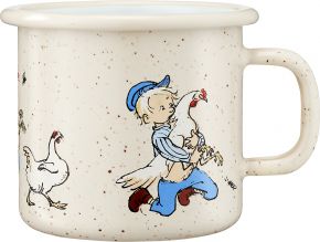 Muurla Emil in L. cluck cluck cup / mug enamel 0.25 l beige, multicolored