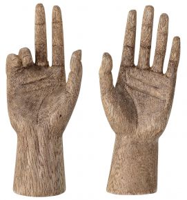 Bloomingville Teis sculpture hands mango set of 2 height 13 cm