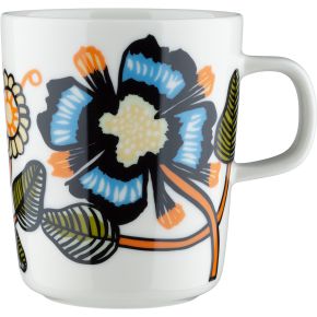 Marimekko Tiara Oiva cup / mug 0,25 l cream, forest green, black