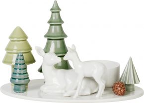 Dottir Nordic Design Winter Stories candlestick deer & fawn height 14.3 cm width 23.5 cm