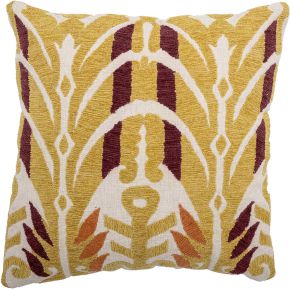 Bloomingville cushion 45x45 cm yellow, red brown, beige Newbury