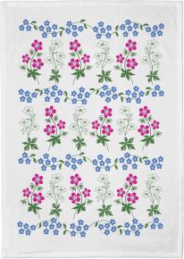 Citronelles Summer Flowers tea towel 50x70 cm pink, blue, white