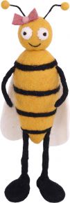Gry & Sif Kids / Decoration bee girl felt height 27 cm yellow black