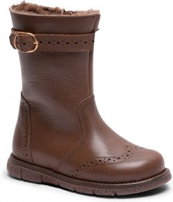 Bisgaard girls Kids boots with zipper / wool Noli brown