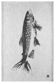 Lapuan Kankurit Teemu Järvi Rautu (arctic char) tea towel 46x70 cm black, white