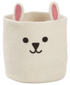 Klippan Rabbit storage basket (felt) kids room cream white, pink